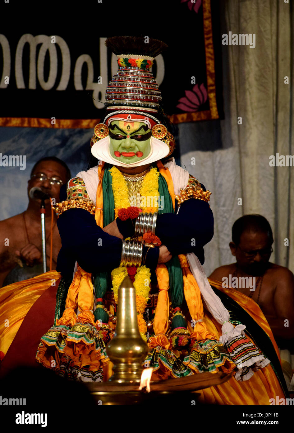 Kathakali is a traditional dance form of telling story in Kerala, the southern state of India Stock Photo