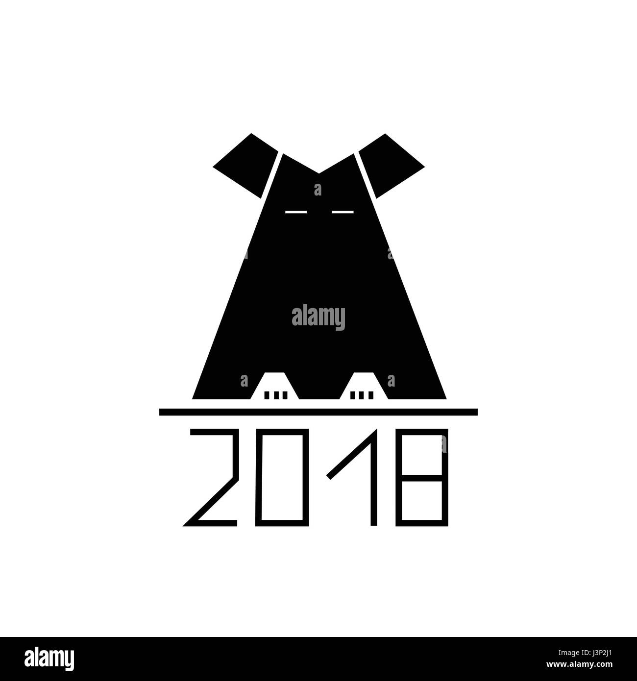 abstract dog as symbol 2018 year. vector Stock Vector