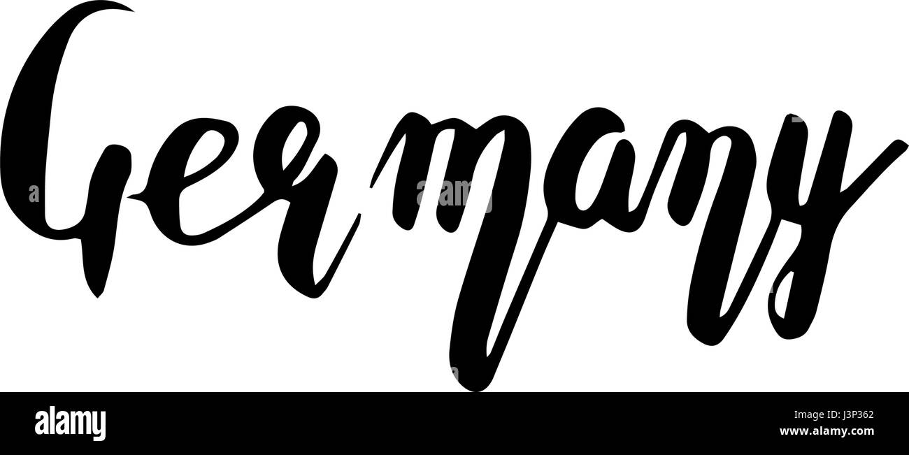 Germany hand lettering. Isolated on white background Stock Vector Image ...