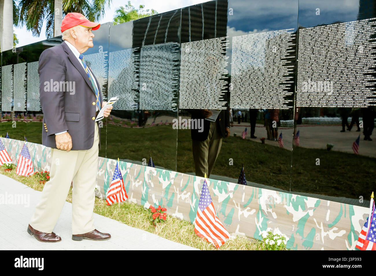 Miami Florida,Bayfront Park,The Moving Wall,Vietnam Veterans Memorial,replica,names,killed in ...