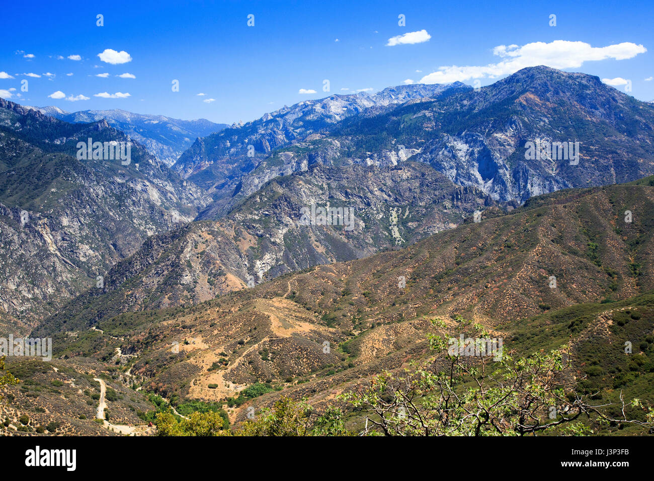 A view of mountain ranges from King's canyon national park Stock Photo
