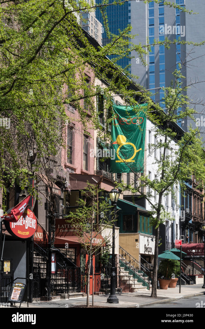 Restaurant Row, West 46th Street, NYC, USA Stock Photo