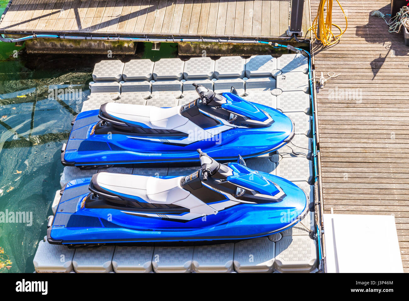 Two water scooter boats for adventure tourism with motor sport water