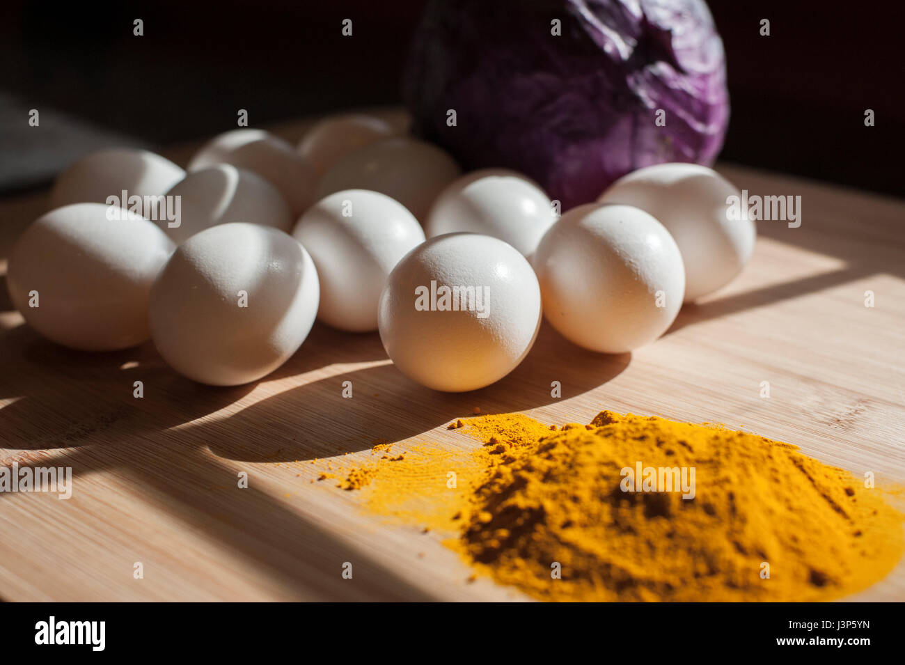 Ingredients for Natural Egg Color or Dye Stock Photo