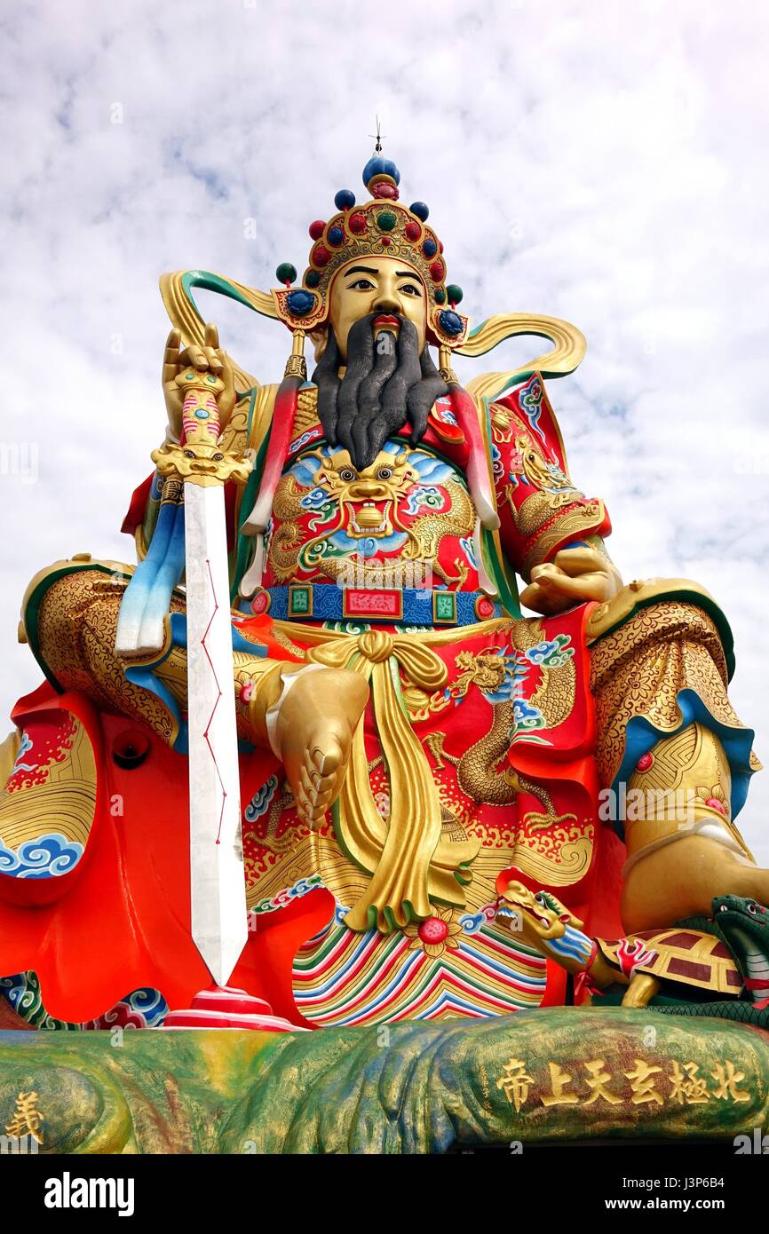 KAOHSIUNG, TAIWAN MAY 25, 2014 This giant statue of a Taoist god is