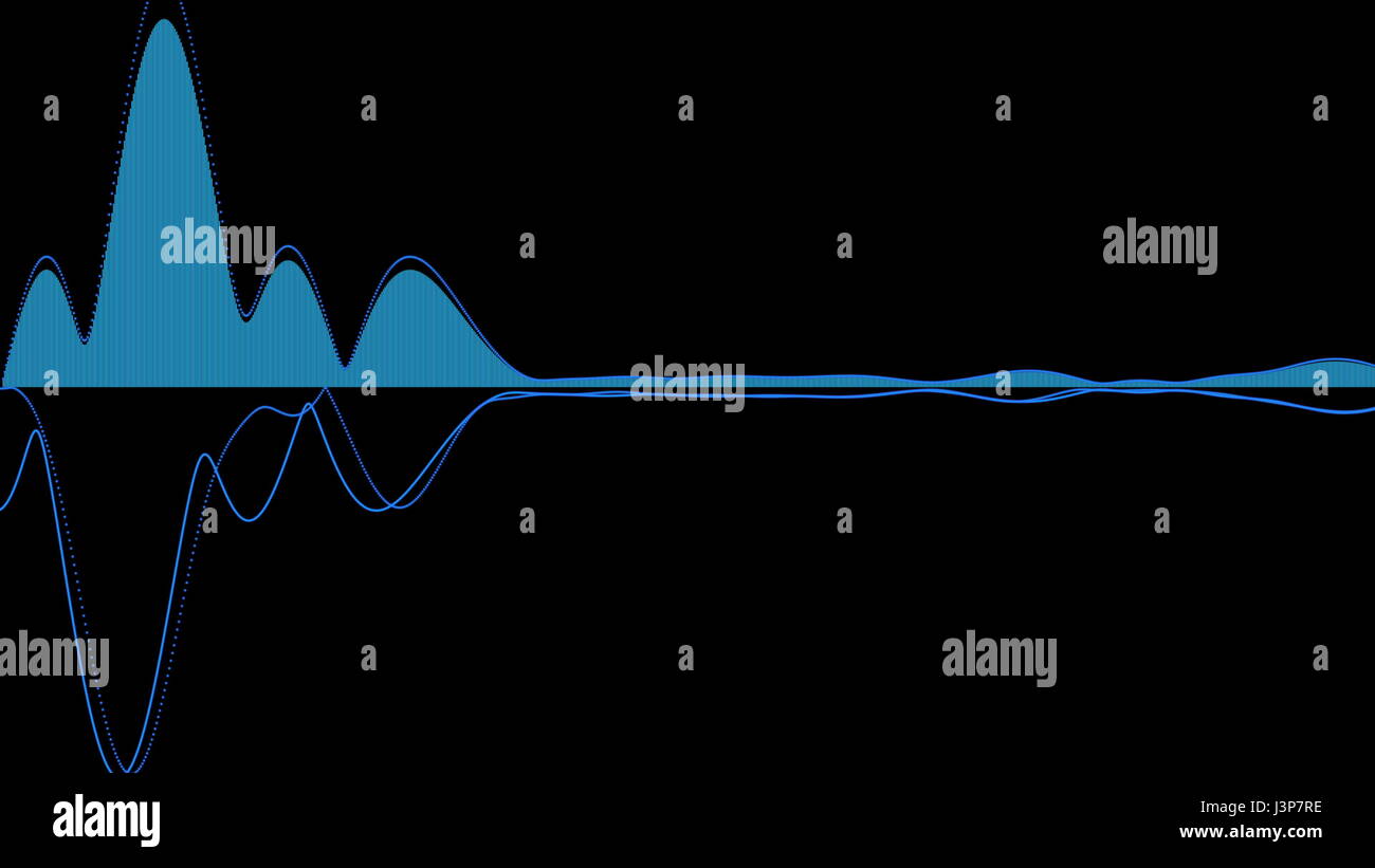 Audio wave forms diagrams equaliser background. 3D rendering Stock ...