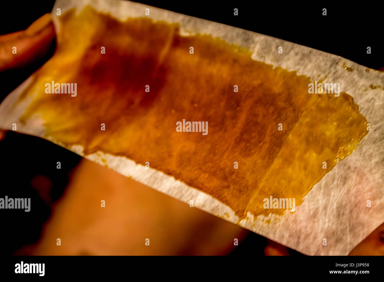 Used wax strips with hairs on wax Stock Photo Alamy