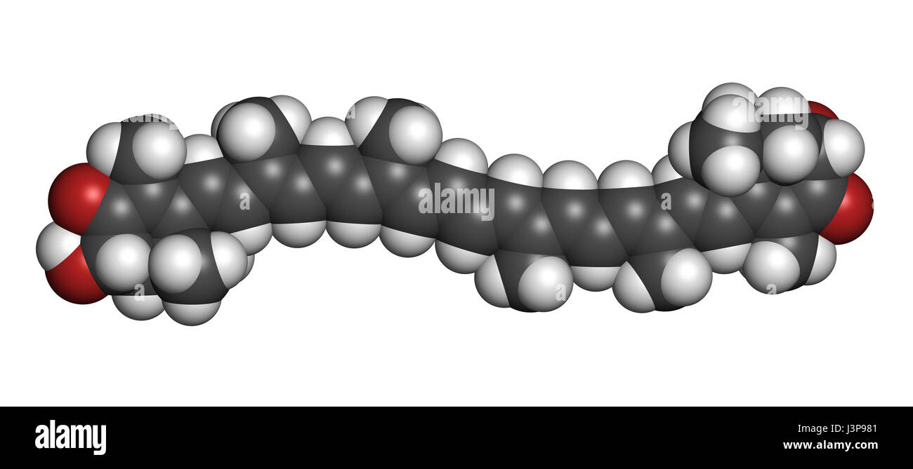 Astaxanthin pigment molecule. Carotenoid responsible for the pinkred