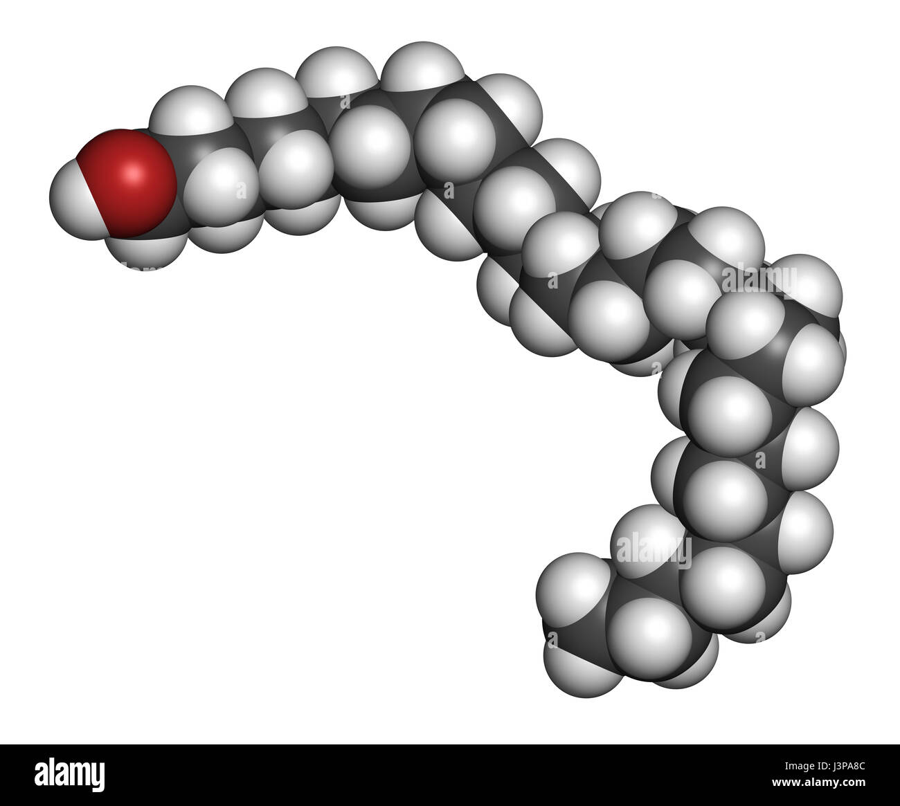Octacosanol plant wax component molecule. long chain fatty alcohol