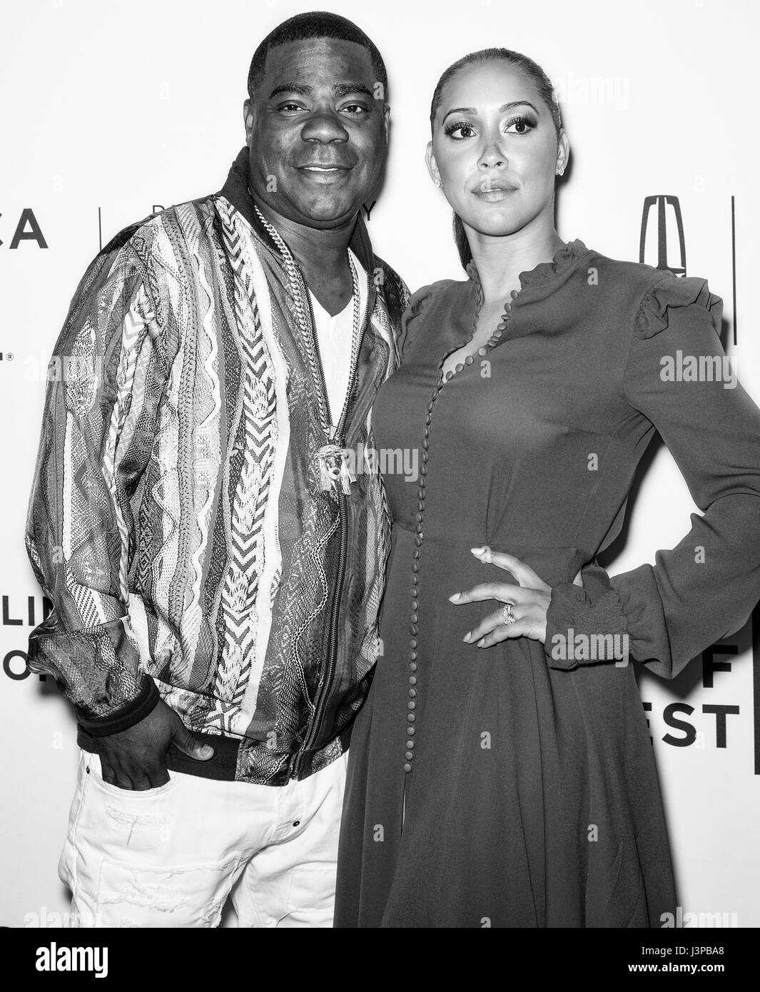 NEW YORK, NY - APRIL 23, 2017: Megan Wollover and Tracy Morgan attend 'The Clapper' Premiere during the 2017 Tribeca Film Festival at SVA Theatre Stock Photo