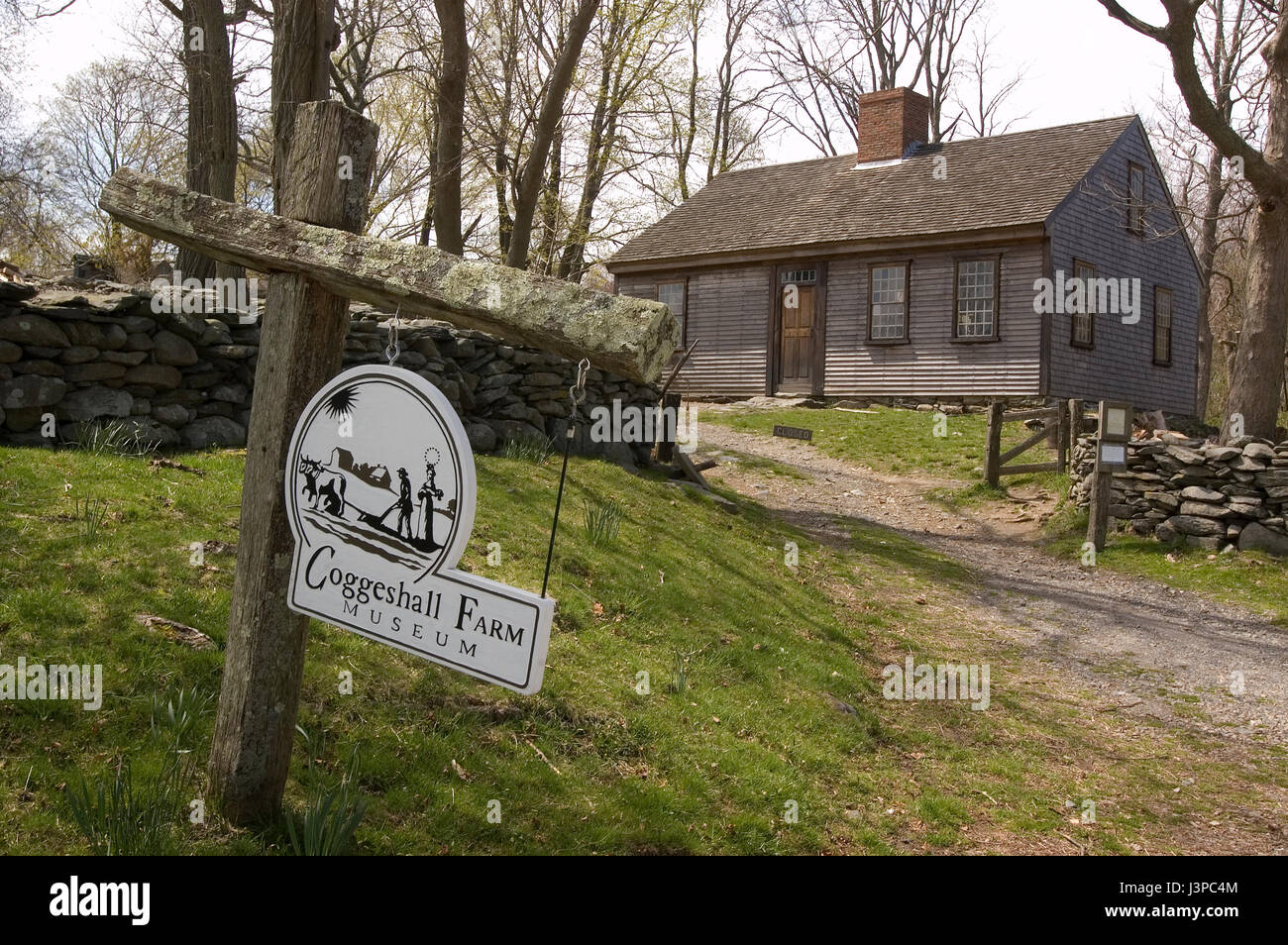 Coggeshall Farm Museum is a living history farm set on 48 acres in Bristol, Rhode Island., USA Stock Photo