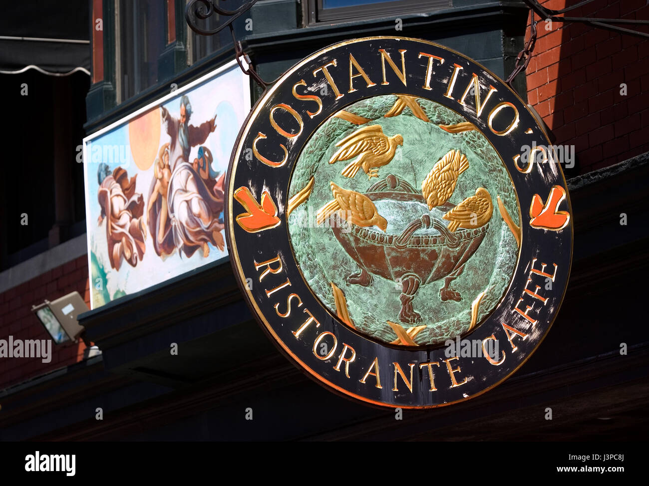 Signage along Atwells Avenue in Providence's Federal Hill Section