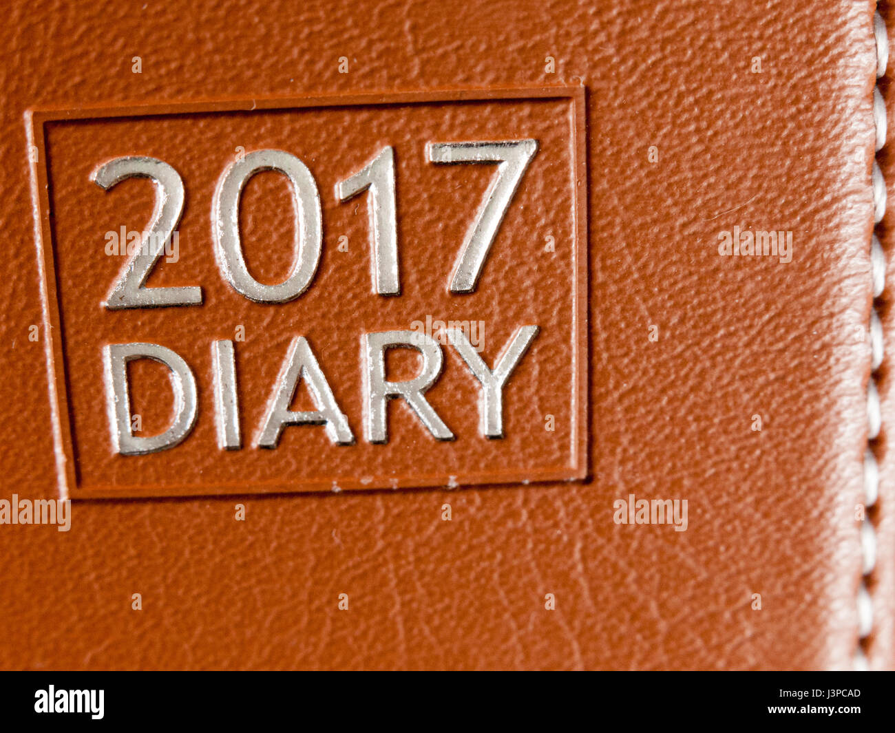 2017 diary leather up close planning and texture studio Stock Photo - Alamy