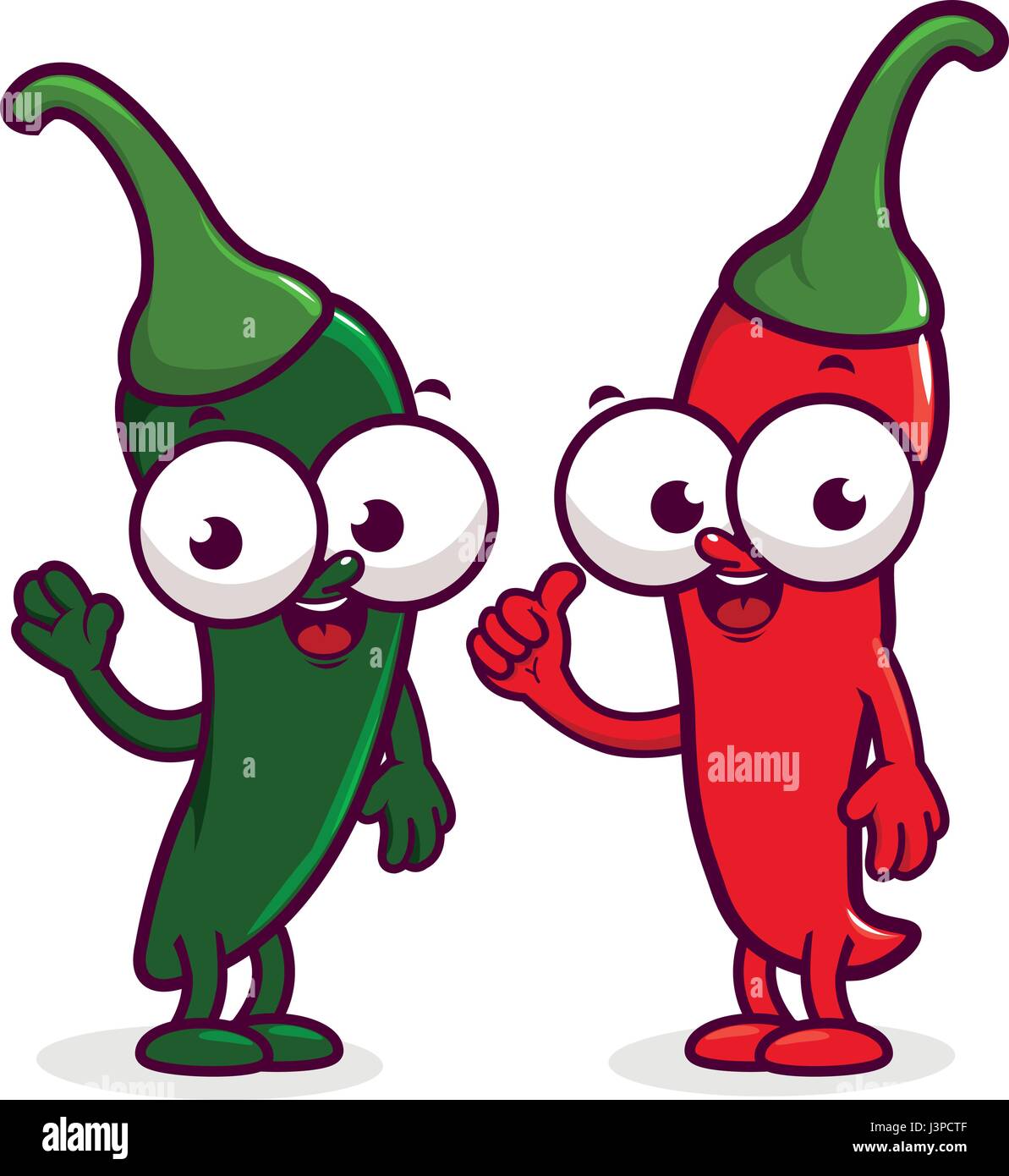 Cartoon hot peppers Stock Vector