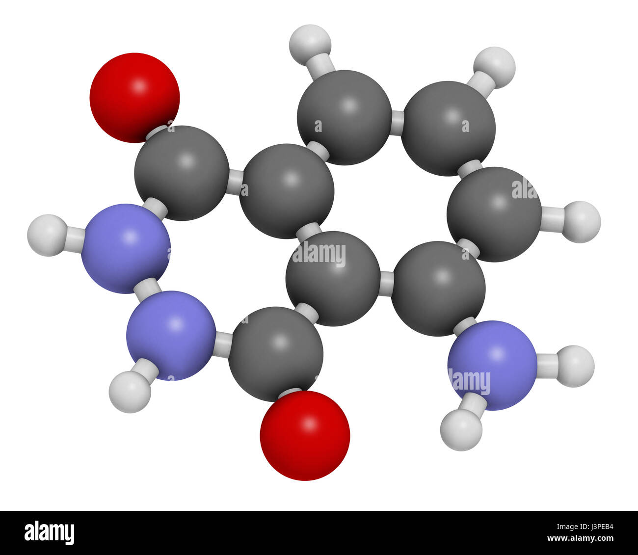 Luminol chemiluminescent molecule. Used to detect blood at crime scenes