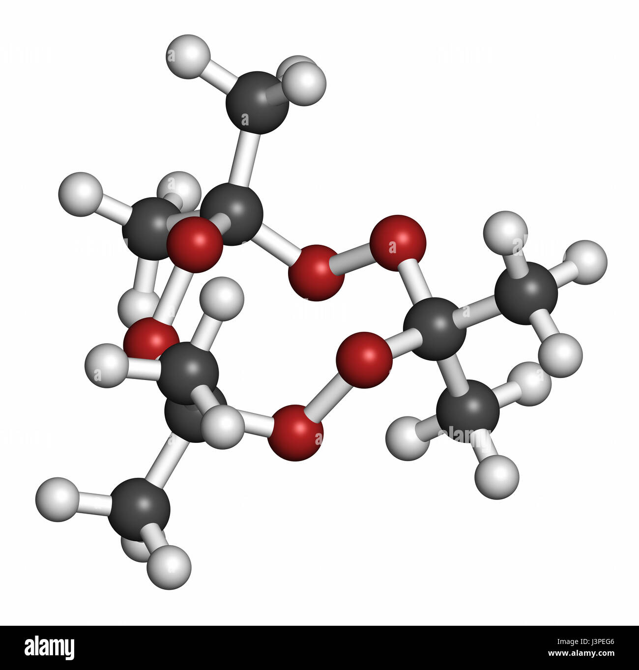 Triacetone triperoxide (TATP, acetone peroxide) explosive molecule. Atoms  are represented as spheres with conventional color coding: hydrogen (white  Stock Photo - Alamy