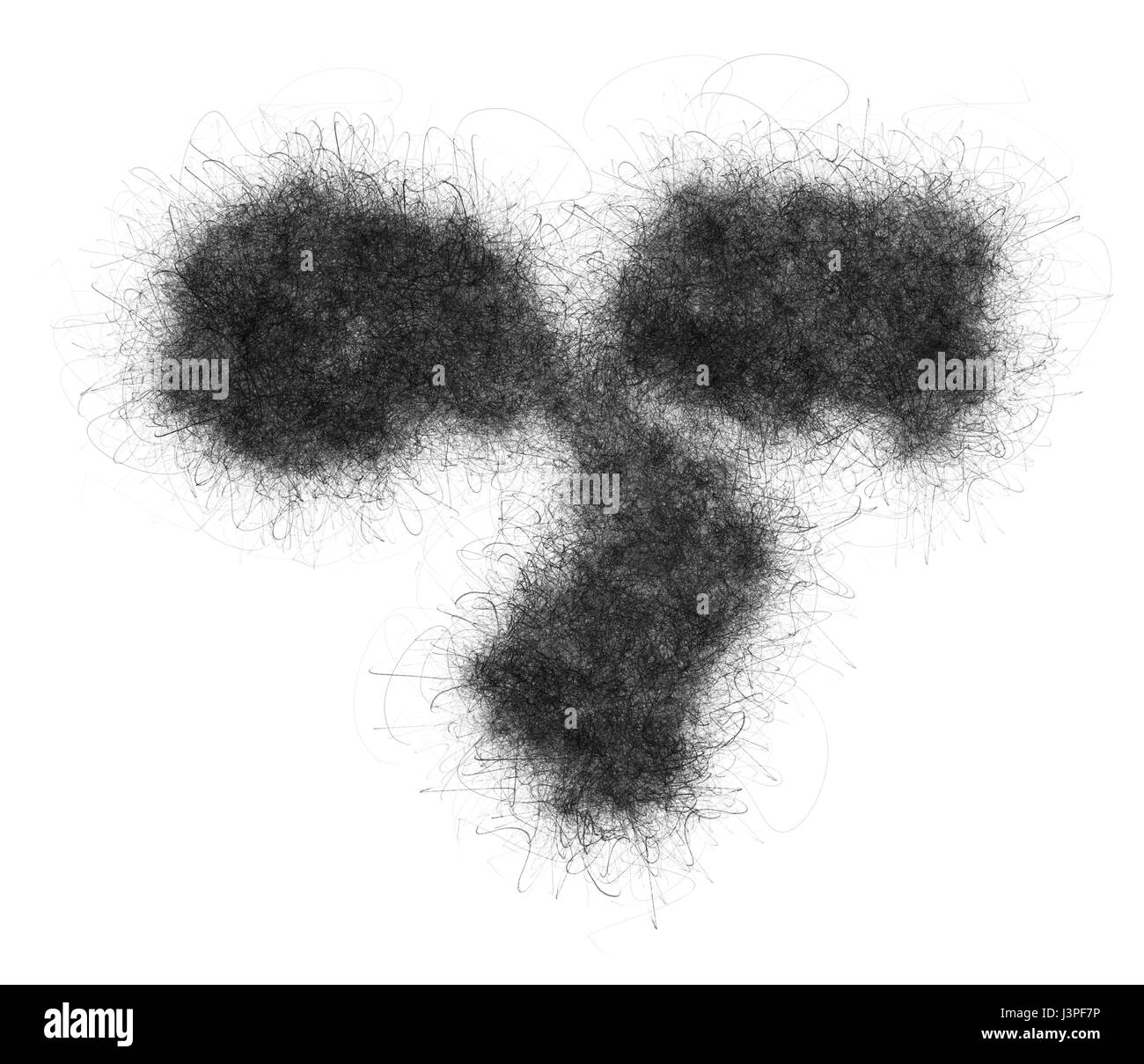 IgG2a monoclonal antibody (immunoglobulin). Many biotech drugs are antibodies. Stylized image (pencil drawing style). Stock Photo