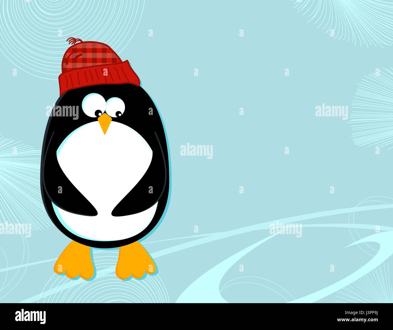 Penguin on ice landscape-Stylized cartoon of a penguin in a knit cap on an  ice landscape backdrop Stock Vector Image \u0026 Art - Alamy, image size:1300x1094