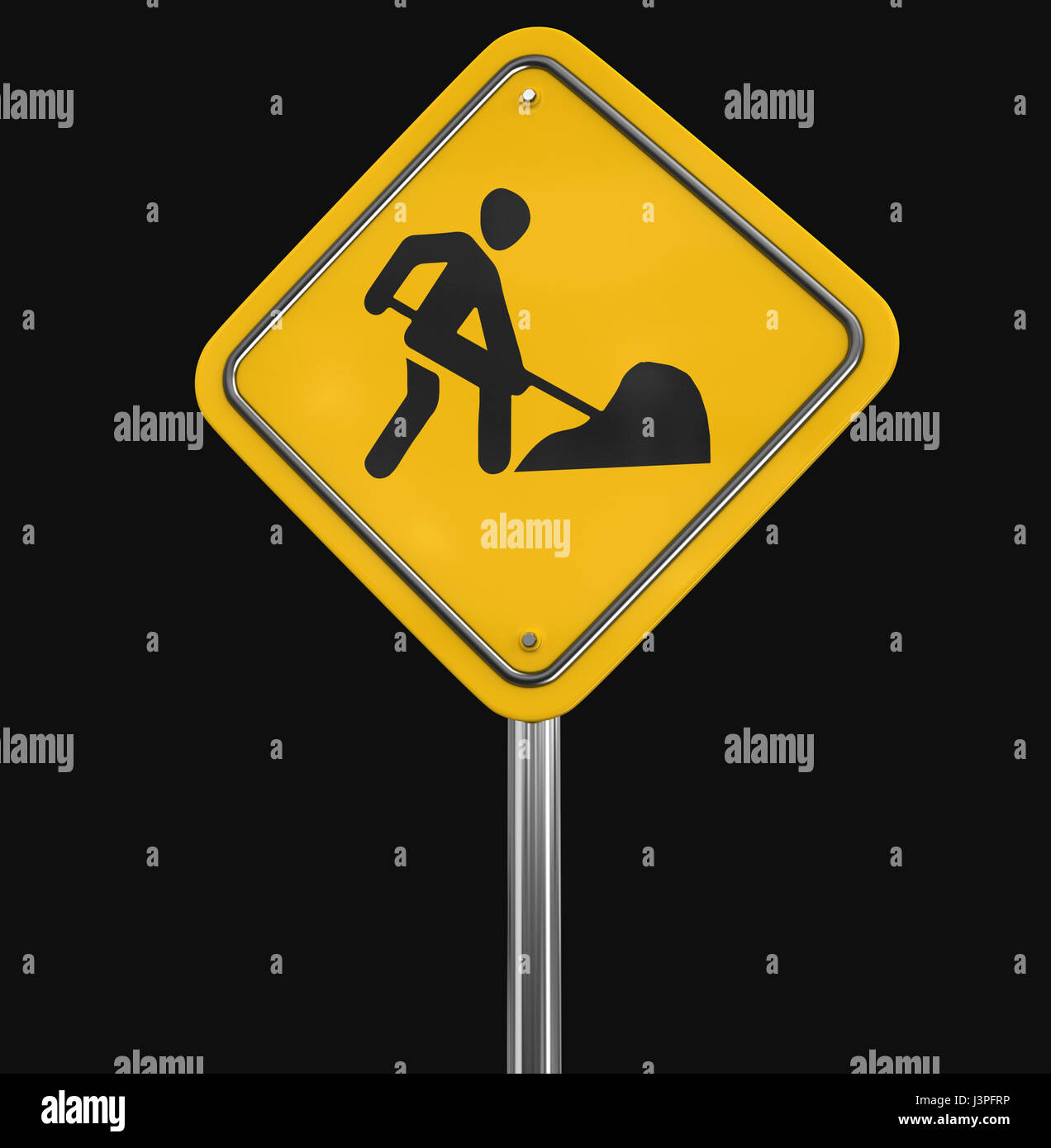 Road work sign. Image with clipping path Stock Photo Alamy
