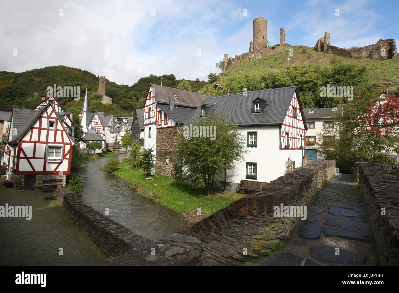 Germany,Eifel,Halftimered houses in the village of Monreal, RhinelandPalatinate Stock Photo