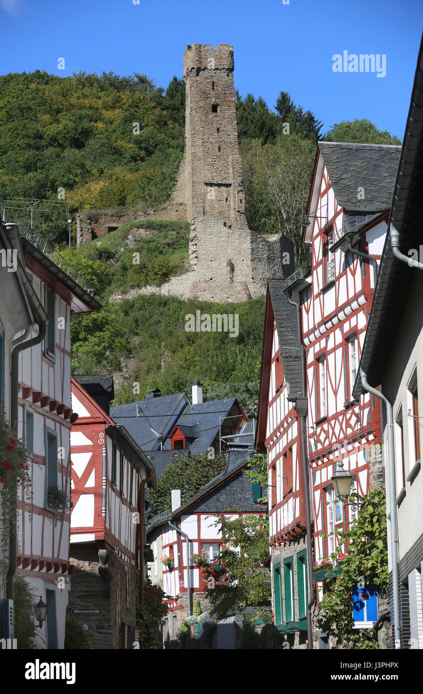 Germany,Eifel,Halftimered houses in the village of Monreal, RhinelandPalatinate Stock Photo