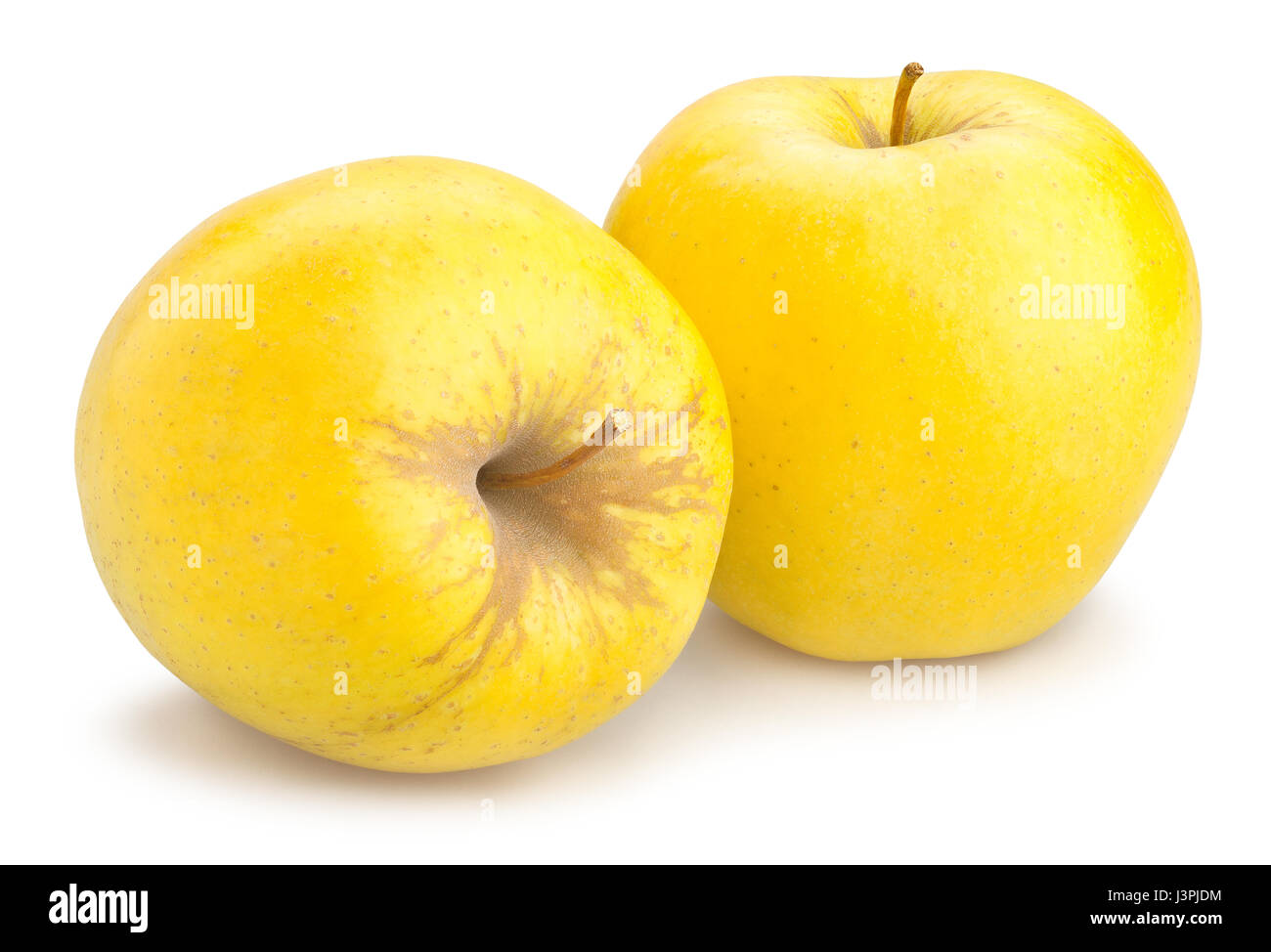 golden delicious apples isolated Stock Photo