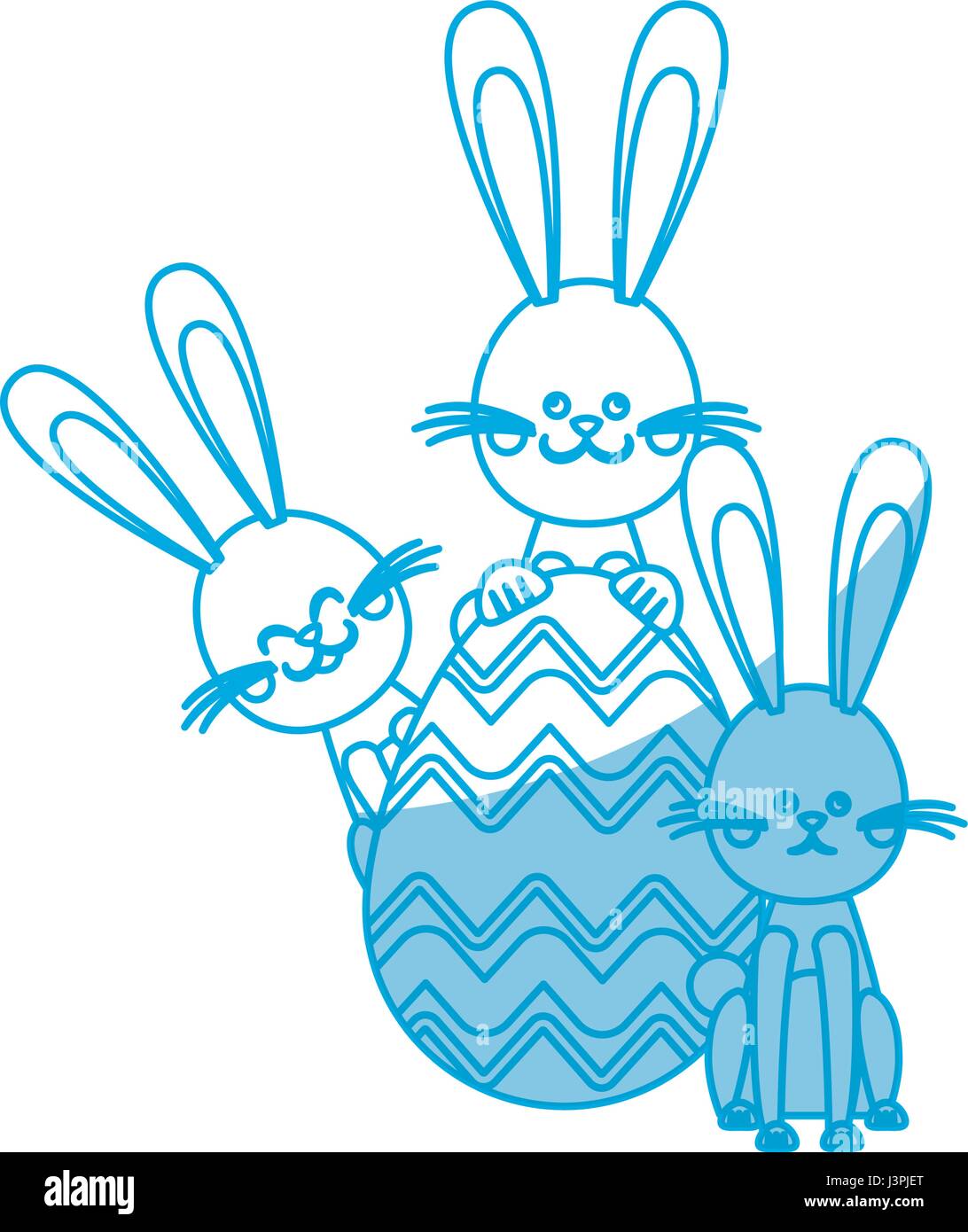 easter rabbits egg decorative celebration vector illustration Stock ...