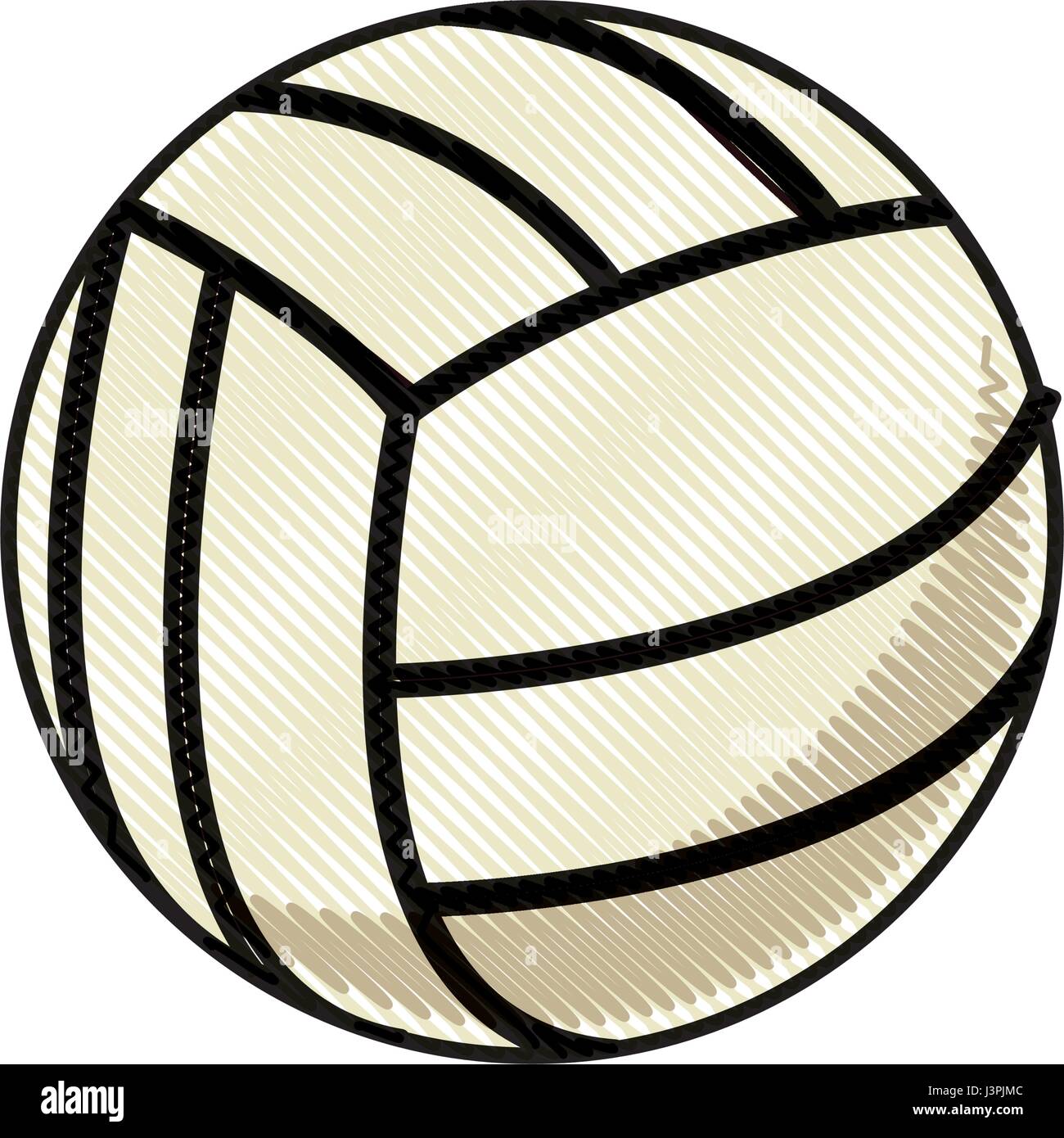 drawing volleyball ball sport competition element Stock Vector Image
