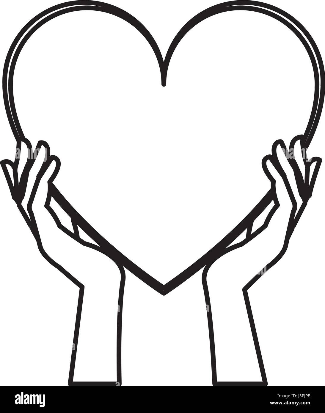 hands holding heart blood donation line Stock Vector Image & Art - Alamy