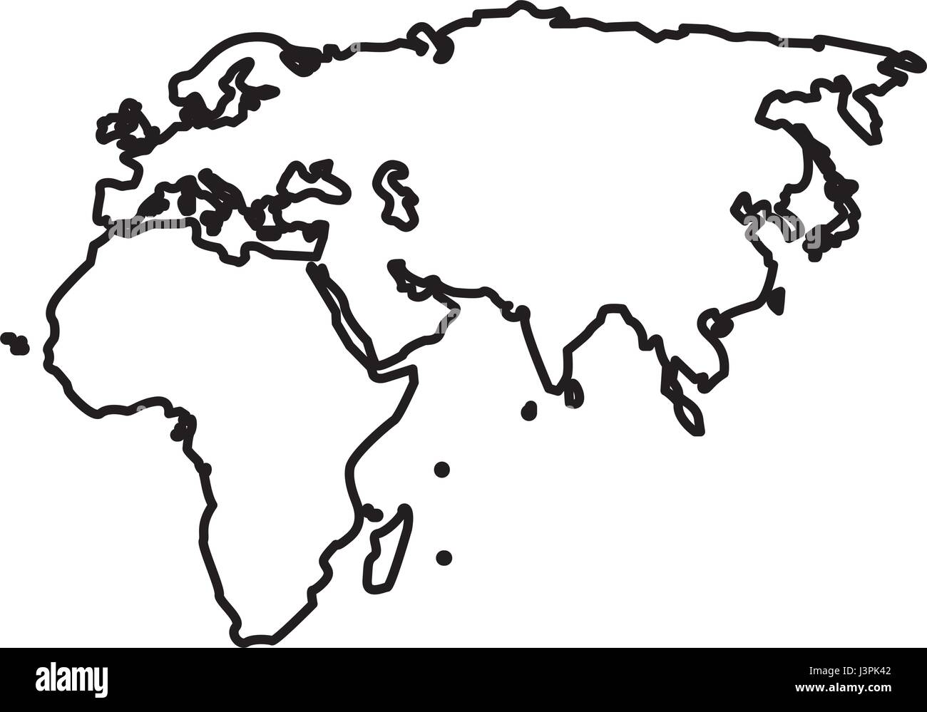 Black And White Map Of Europe And Asia