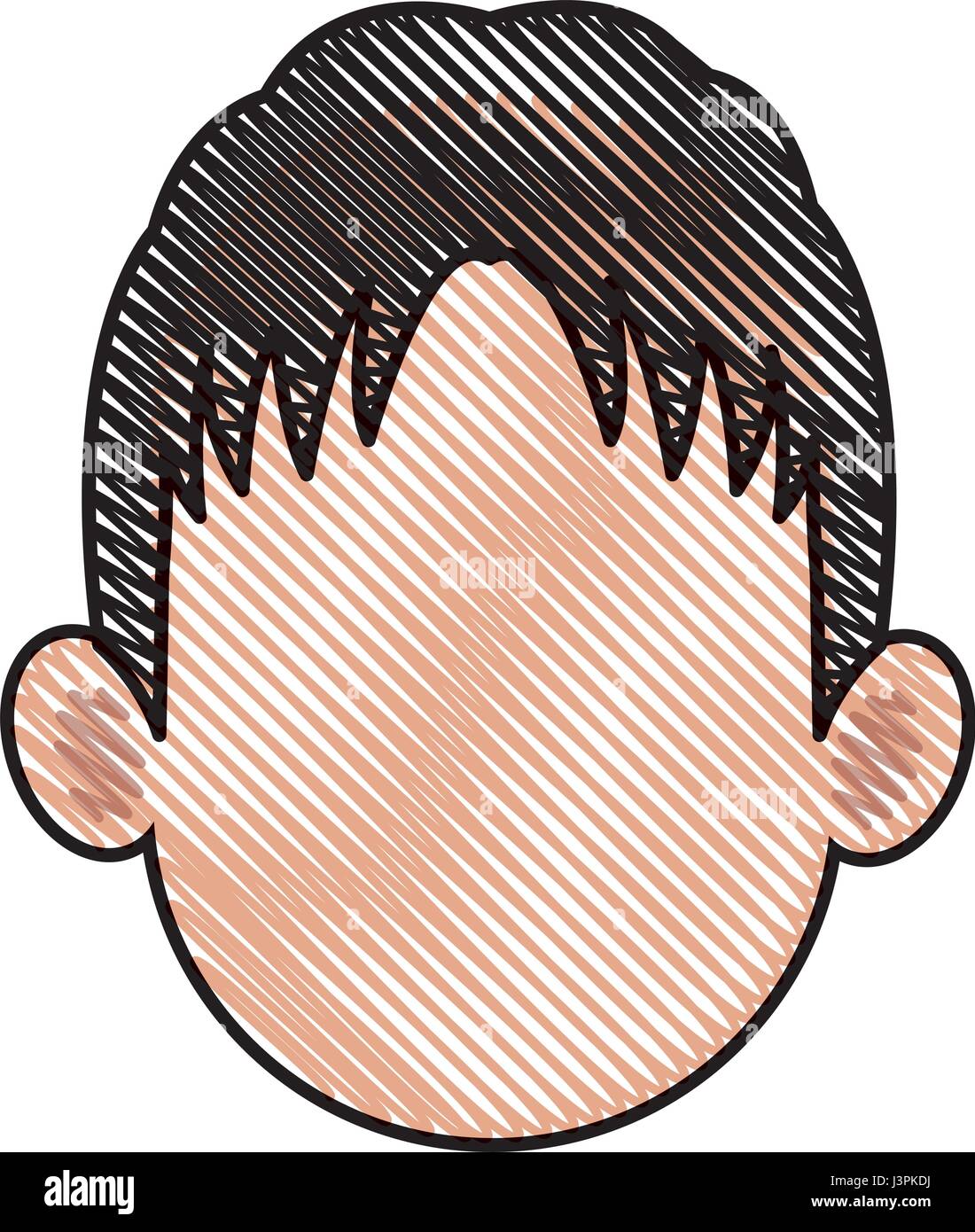 drawing head man faceless people avatar Stock Vector