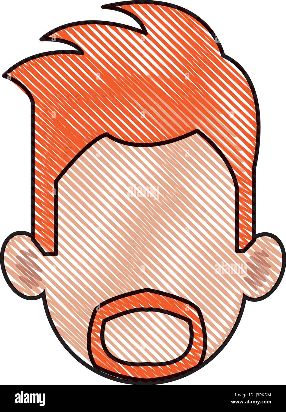 drawing head man faceless people avatar Stock Vector