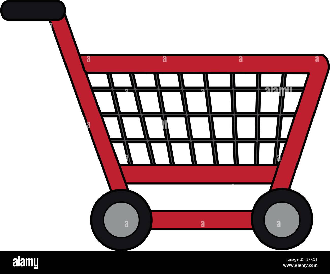color image cartoon shopping cart with wheels Stock Vector Image & Art