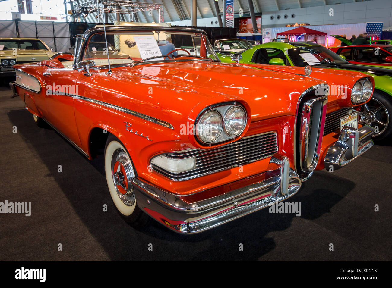 STUTTGART, GERMANY - MARCH 03, 2017: Full-size car Edsel Pacer Convertible, 1958. Europe's greatest classic car exhibition 'RETRO CLASSICS' Stock Photo