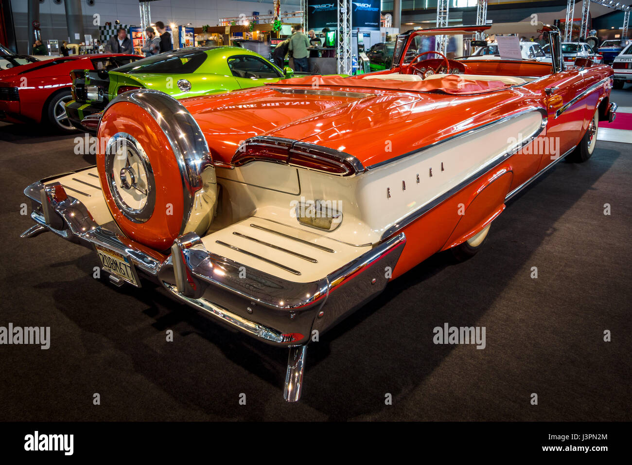 STUTTGART, GERMANY - MARCH 03, 2017: Full-size car Edsel Pacer Convertible, 1958. Rear view. Europe's greatest classic car exhibition 'RETRO CLASSICS' Stock Photo