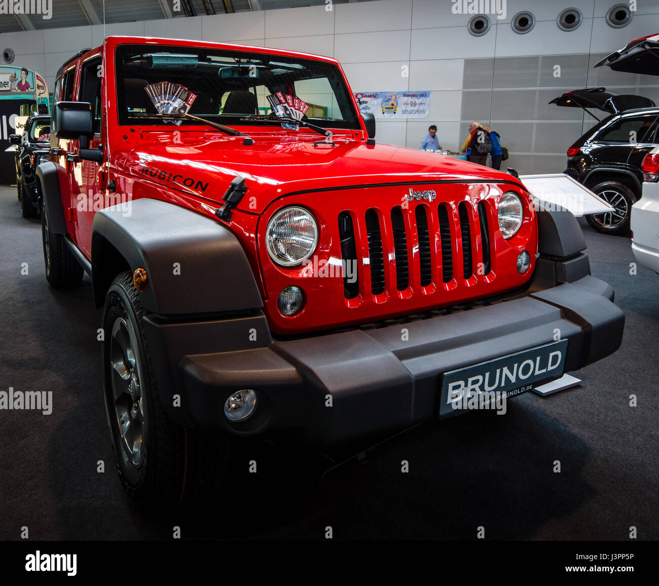 STUTTGART, GERMANY - MARCH 03, 2017: Mid-size SUV Jeep Wrangler Unlimited  Rubicon, 2016. Europe's greatest classic car exhibition 