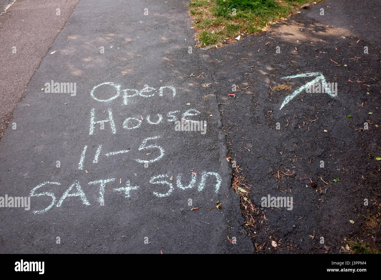 Brighton UK 6th May 2017 - Open House sign on pavement for Brighton Festival Stock Photo