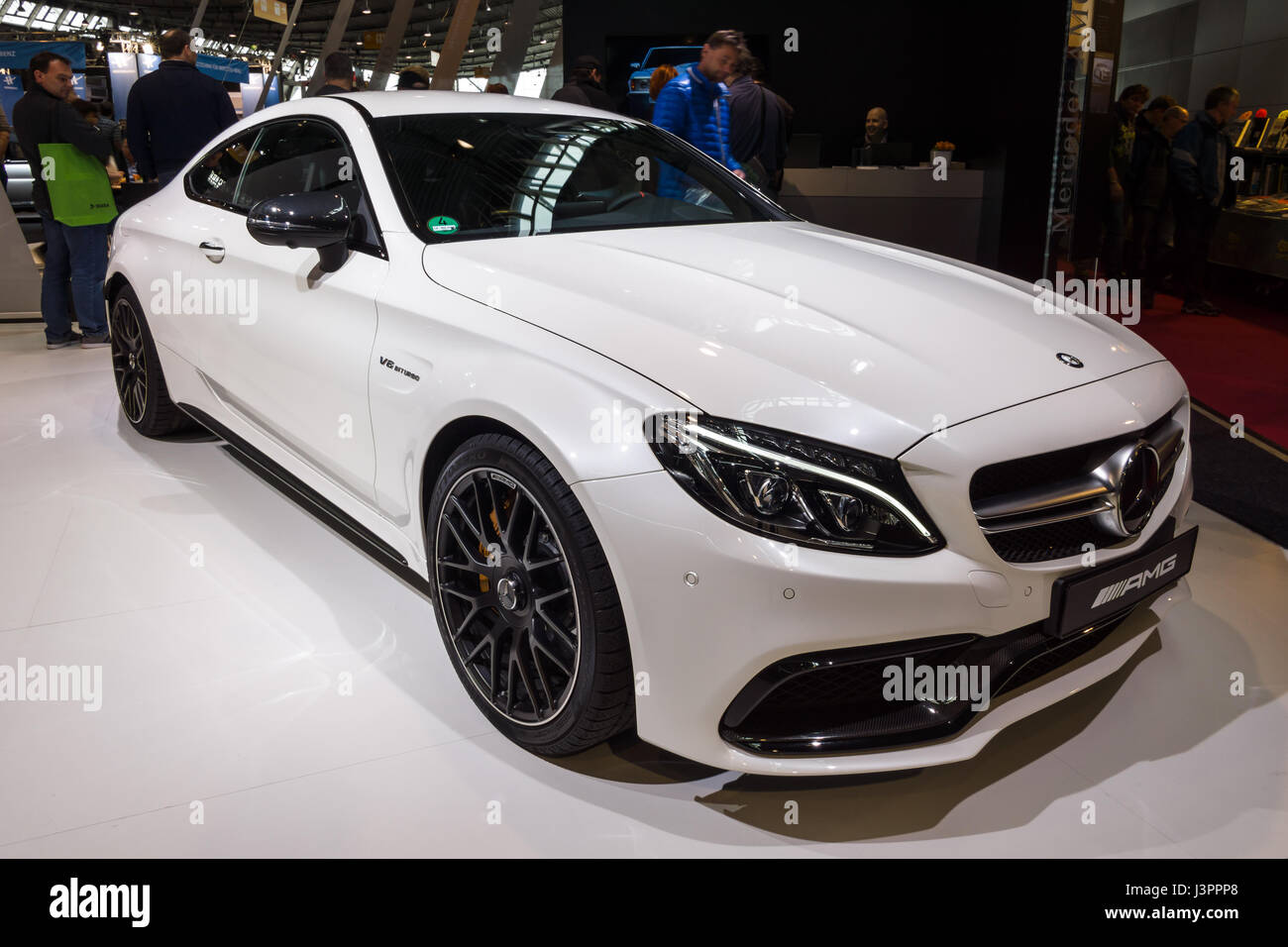 STUTTGART, GERMANY MARCH 03, 2017 Compact luxury car MercedesAMG