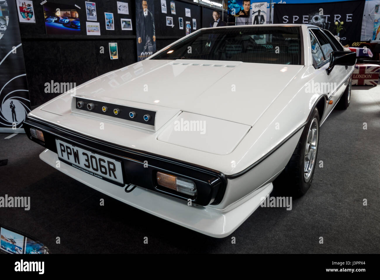 STUTTGART, GERMANY - MARCH 03, 2017: Sports car Lotus Esprit S1, 1977. From the film about James Bond 'The Spy Who Loved Me'. Europe's greatest classic car exhibition 'RETRO CLASSICS' Stock Photo