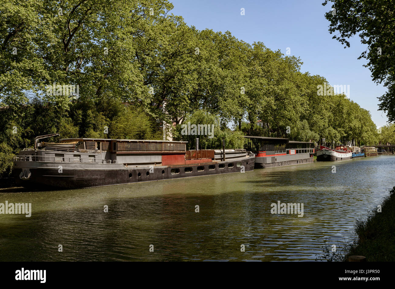 Port Saint Sauveur, the Canal du Midi listed as World Heritage by UNESCO, Haute Garonne, Toulouse, France. Stock Photo