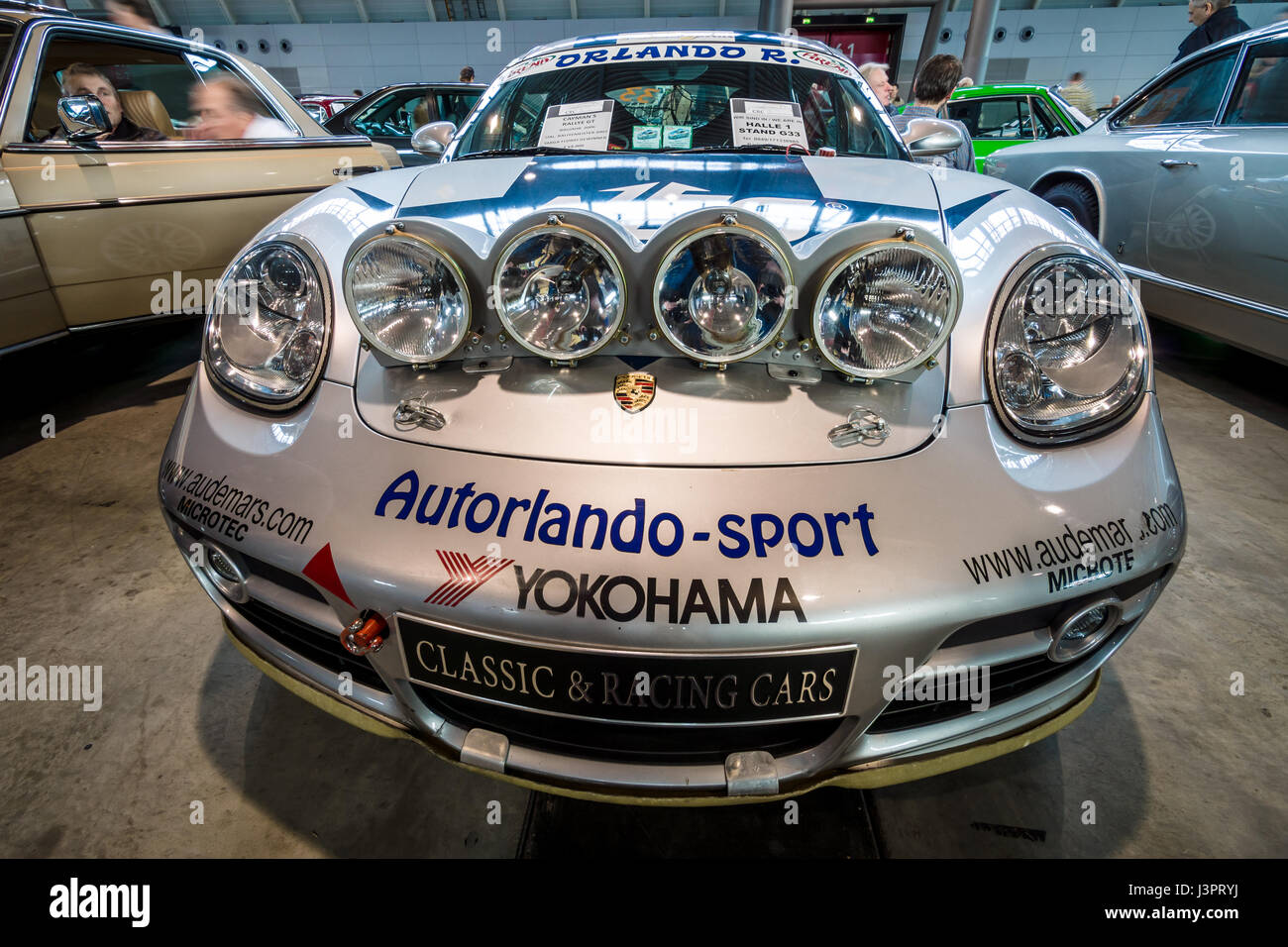 STUTTGART, GERMANY MARCH 03, 2017 Sports car Porsche Cayman S Rally GT, 2006. Europe's