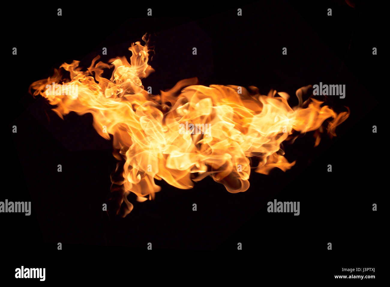 Fire flames collection isolated on black background Stock Photo - Alamy
