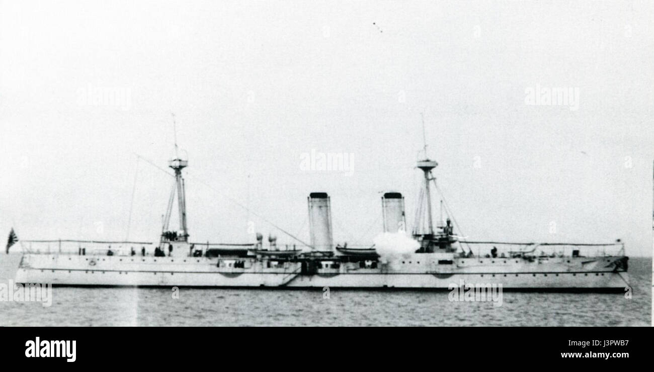 Japanese cruiser Suma in 1897 Stock Photo