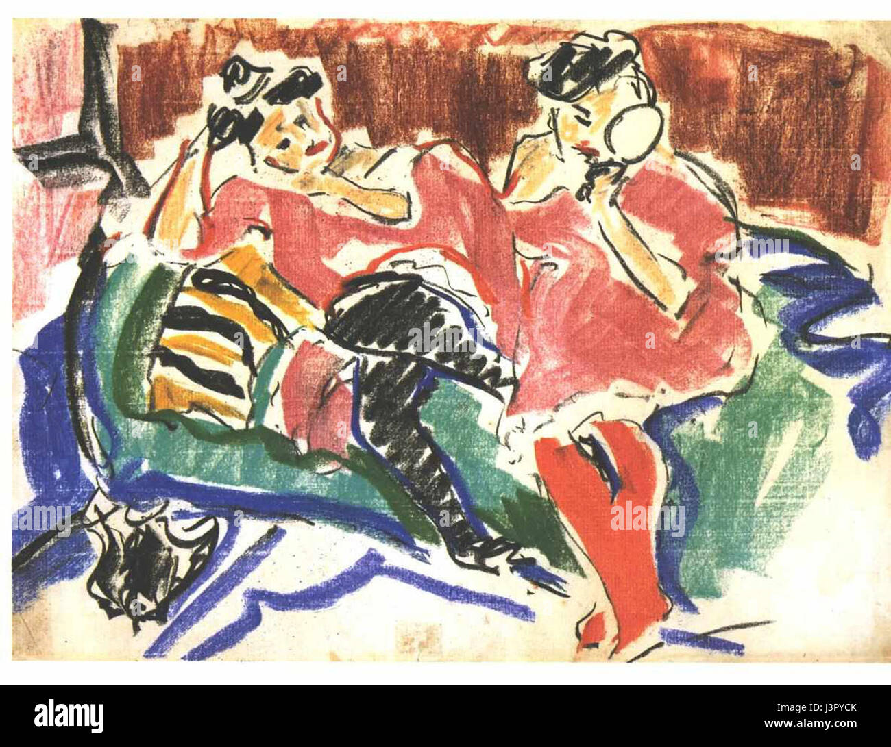 Kirchner   Zwei Frauen auf einem Sofa Stock Photo