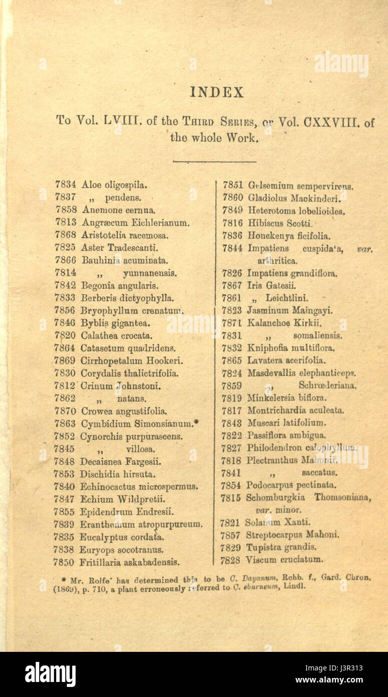 Index   Curtis' 128 (Ser. 3 no. 58) (1902) Stock Photo