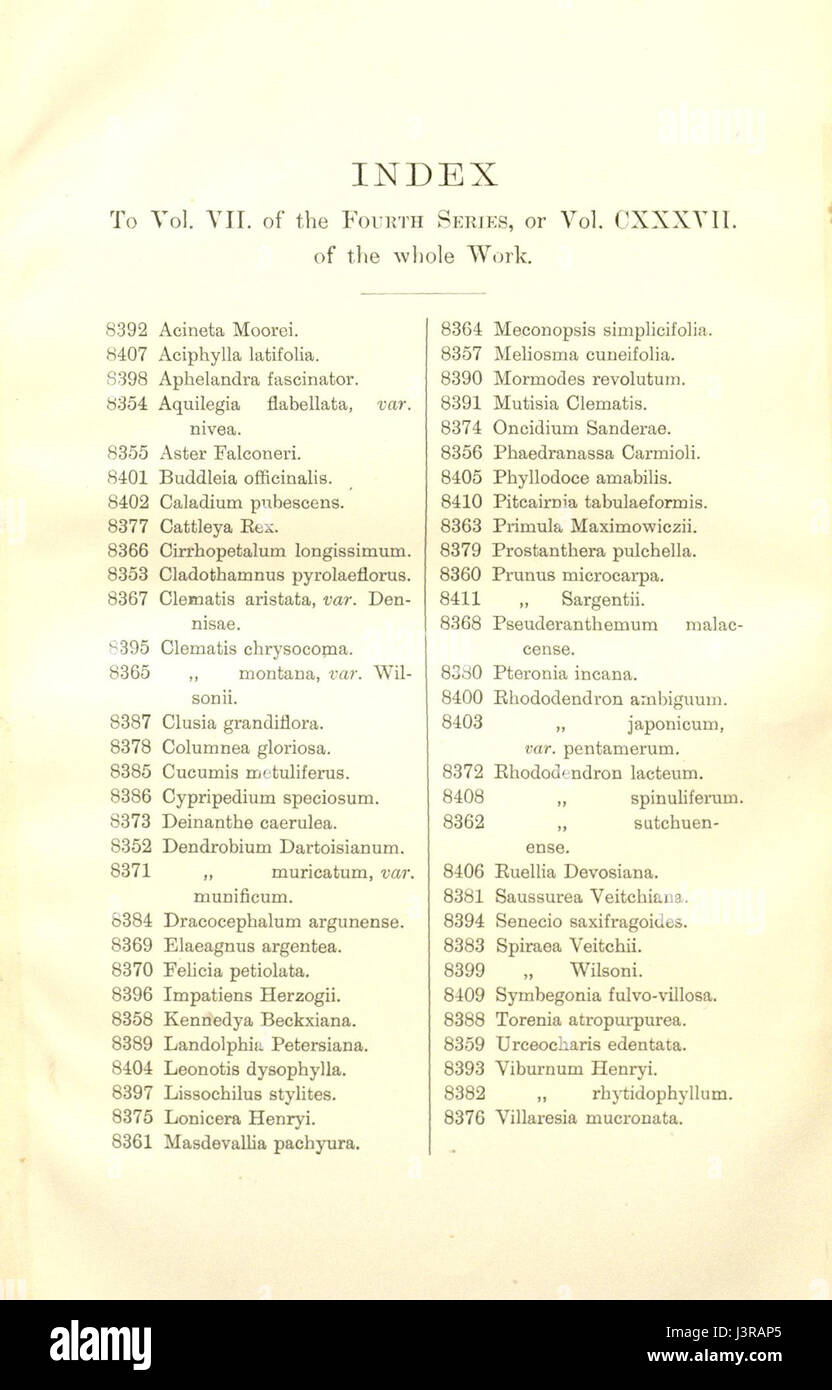 Index   Curtis' 137 (Ser. 4 no. 7) (1911) Stock Photo