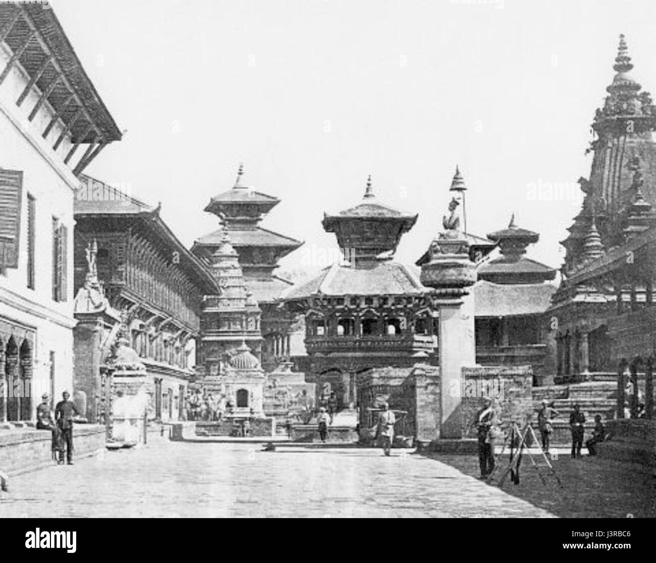 History of kathmandu durbar square Black and White Stock Photos