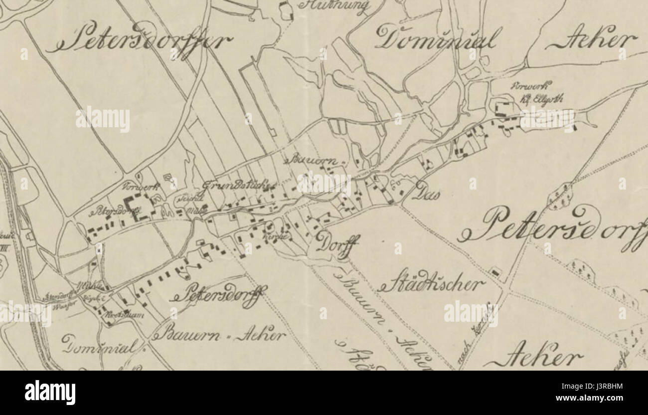 Karte Petersdorf bei Gleiwitz 1812 Stock Photo Alamy