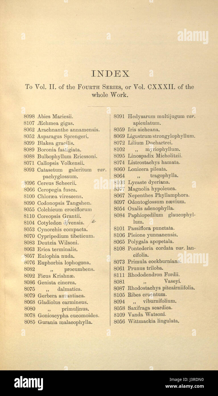 Index   Curtis' 132 (Ser. 4 no. 2) (1906) Stock Photo
