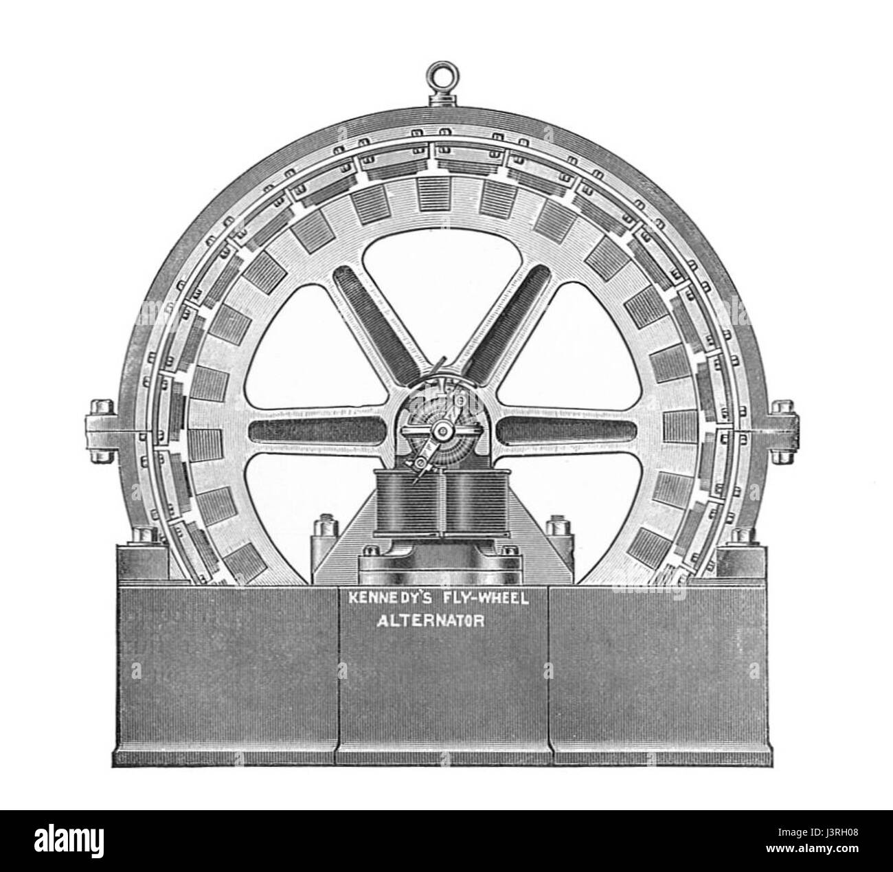 Kennedy's flywheel inductor alternator (Rankin Kennedy, Electrical Installations, Vol III, 1903) Stock Photo